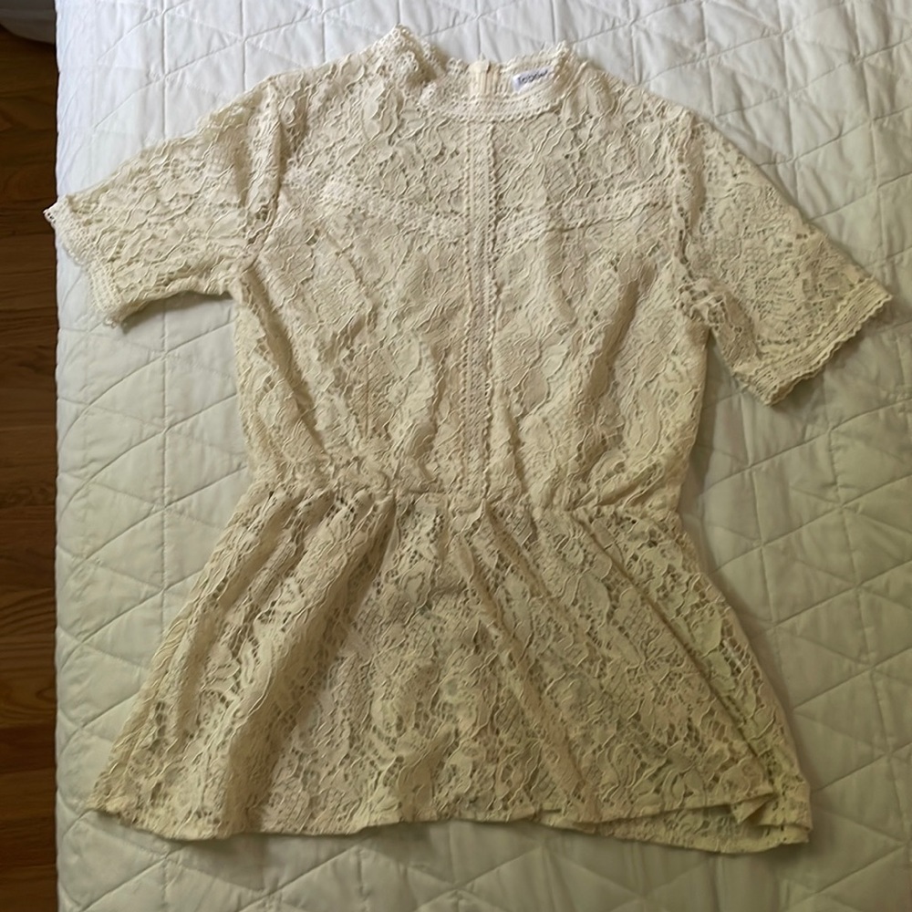 Cream Lace peplum blouse